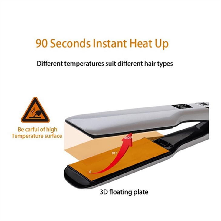 Lai plaat LCD termostaat juuksesirgendaja